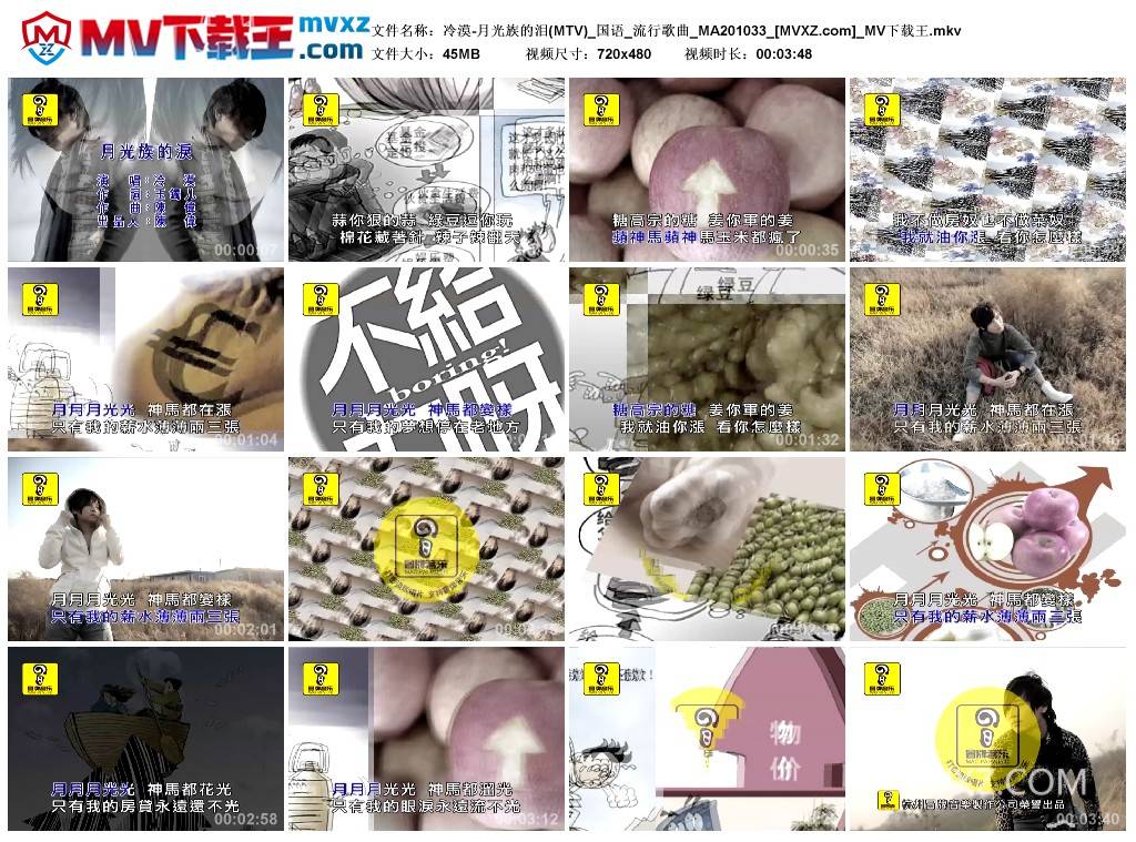 冷漠-月光族的泪(MTV)_国语_流行歌曲_MA201033